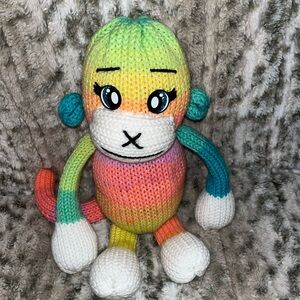 Crochet rainbow monkey